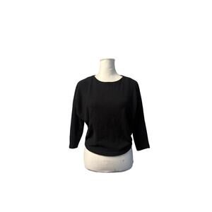 broke + schon women dolman black sweater 3/4 sleeves size small